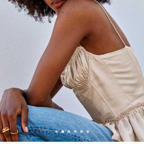 Brock Collection x H&M Linen-Blend Corset Top - S - Picture 6 of 7